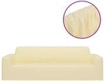 vidaXL Stretch Sofahusse 3-Sitzer Creme Polyester-Jersey