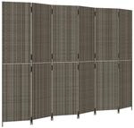 vidaXL Paravent 6 Tlg Grau Poly Rattan 365370