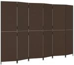 vidaXL Paravent 6 Tlg Braun Poly Rattan 365353