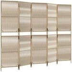 vidaXL Paravent 5 Tlg Beige Poly Rattan 365383