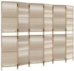 vidaXL Paravent 6 Tlg Beige Poly Rattan 365403