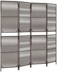 vidaXL Paravent 4 Tlg Braun Poly Rattan 365377