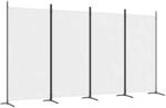 vidaXL 4 Tlg Paravent Wei&szlig; 346x180 cm Stoff 350262