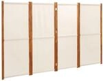 vidaXL 4 Tlg Raumteiler Cremewei&szlig; 280x180 cm 319184