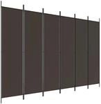 vidaXL 6 Tlg Paravent Braun 300x200 cm Stoff 350191