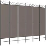vidaXL 6 Tlg Paravent Anthrazit 240x220 cm Stoff 350176