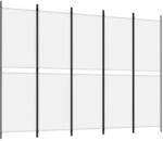 vidaXL 5 Tlg Paravent Wei&szlig; 250x180 cm Stoff 350218