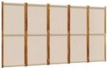 vidaXL 5 Tlg Paravent Taupe 350x180 cm 4003365