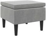 vidaXL Hocker mit Holzbeinen Hellgrau Samt 329436