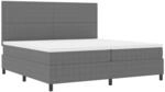 vidaXL LED Boxspringbett Hellgrau und Wei&szlig; 200 x 200 cm Cordstoff 3337659