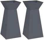 vidaXL S&auml;ulen Pflanzer 2 Stk Anthrazit 35 x 35 x 73 cm 873843