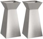 vidaXL S&auml;ulen Pflanzer 2 Stk Silber 35 x 35 x 73 cm 873847