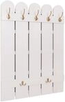 MCW Wandgarderobe N95 Paulownia 7 Haken 86x60cm Wei&szlig;