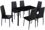vidaXL 7tlg. Esstisch Set Schwarz