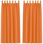 vidaXL Verdunkelungs-Vorh&auml;nge mit Ringen Helles Orange Polyester 4107621