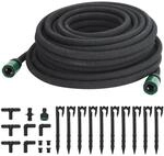 vidaXL Tropfschlauch Schwarz 25 m Gummi 155870