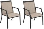 Costway 2er Set Gartenst&uuml;hle Terrassenst&uuml;hle Breite Sitzfl&auml;che Kaffee