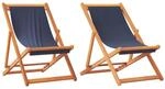 vidaXL Strandst&uuml;hle 2 Stk Klappbar Blau Stoff 3214492