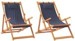 vidaXL Strandst&uuml;hle 2 Stk Klappbar Blau Stoff 3214481