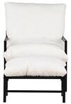 ebuy24 Corso Loungesessel mit Fu&szlig;hocker Schwarz Fu&szlig;bank cm H30xB60xT42 Sitzh&ouml;he cm