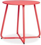 Homestyle4u Gartentisch Beistelltisch Rund in Rot 45 cm 2485