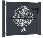 vidaXL Gartentor Anthrazit 105x105 cm Stahl Baum-Design 153155