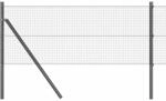 vidaXL Zaunpfosten Grau 10 x 0,8 m 19 x 19 mm Maschen Stahl und PVC 3351806
