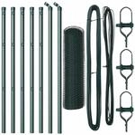 vidaXL Zaunpfosten Gr&uuml;n 10 x 0,4 m 13 mm Mesh Stahl und PVC 3352620