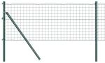 vidaXL Zaun mit Pfosten Gr&uuml;n 0,8 x 25 m Stahl und PVC 3350313