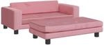 vidaXL Kindersofa mit Hocker Rosa 100x50x30 cm Samt 3196410