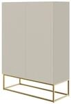 Selsey Highboard Veldio 90 cm Greige mit goldenen Beinen