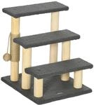 PawHut Katzentreppe 3-Stufig 48 cm mit Sisals&auml;ule Spielball