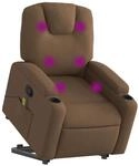 vidaXL Massagesessel mit Aufstehhilfe Braun Stoff 3204384