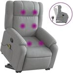 vidaXL Massagesessel mit Aufstehhilfe Hellgrau Samt Modell 5