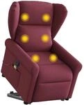 vidaXL Massagesessel mit Aufstehhilfe Weinrot Stoff 3303387