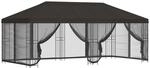 vidaXL Pavillon mit Seitenw&auml;nden 6 x 3 m Anthrazit Polyester und Stahl 3375996
