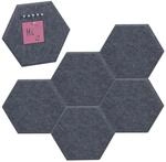 Relaxdays Filzpinnwand Filz Grau Selbstklebend Sechseck 6er Set 26 cm x 30 cm x 0,9