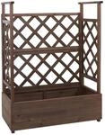 MCW Hochbeet P67 Rankhilfe Spalier Holz 114x85x44cm Braun