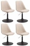 CLP 4er Set Esszimmerst&uuml;hle Maverick Stoff Creme/Schwarz
