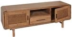 MCW TV-Rack M47 Rattan Akazie Massiv-Holz Gebeizt 160cm 32kg