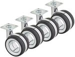 SOTECH 4er Set Premium M&ouml;belrolle D&Uuml;SSELDORF &Oslash;75 mm H&ouml;he 98,5 mm Chrom...