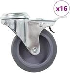 vidaXL 16 Stk Lenkrollen mit R&uuml;ckenloch 75 mm 277858