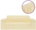 vidaXL Stretch Sofahusse 2-Sitzer Creme Polyester-Jersey
