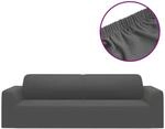 vidaXL Stretch Sofahusse 3-Sitzer Anthrazit Polyester-Jersey