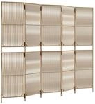 vidaXL Paravent 5 Tlg Beige Poly Rattan 365399