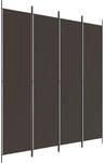 vidaXL 4 Tlg Paravent Braun 200x220 cm Stoff 350199