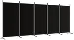 vidaXL 5 Tlg Paravent Schwarz 433x180 cm Stoff 350269