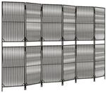 vidaXL Paravent 6 Tlg Grau Poly Rattan 365386