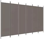 vidaXL 6 Tlg Paravent Anthrazit 300x200 cm Stoff 350192