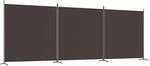 vidaXL 3 Tlg Paravent Braun 525x180 cm Stoff 350279